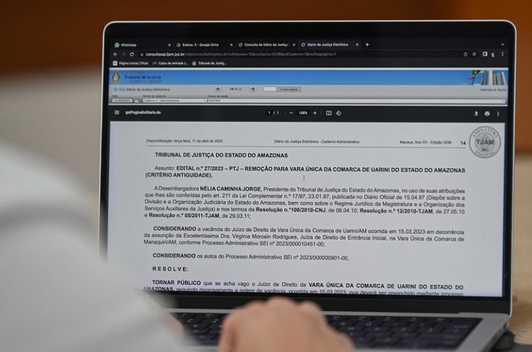 TJAM divulga editais de remoção e promoção para juízes
