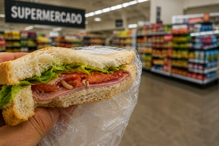 Supermercado deve indenizar cliente que ingeriu sanduíche infestado por larvas
