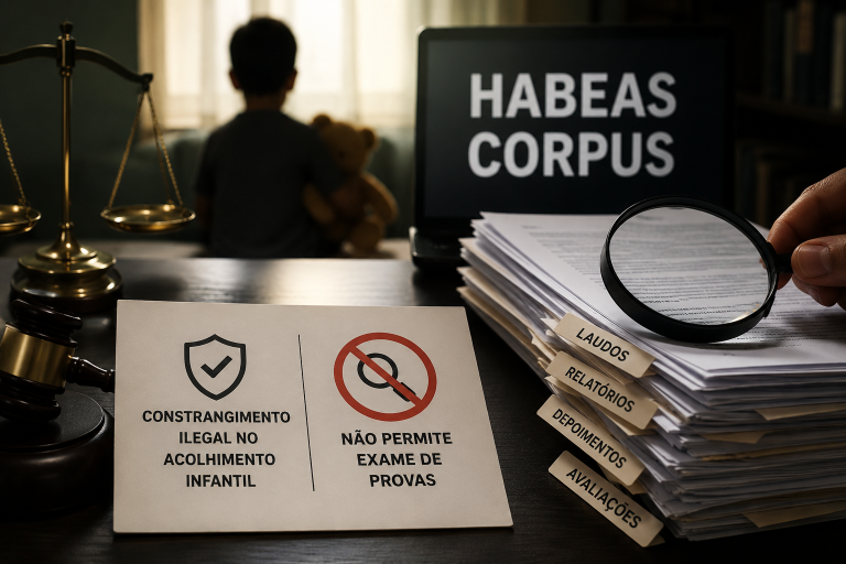 STF: habeas corpus pode questionar ilegalidade em acolhimento infantil, mas não reavaliar provas
