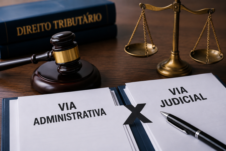 Opção pela via judicial impede manutenção de recurso administrativo sobre o mesmo débito tributário