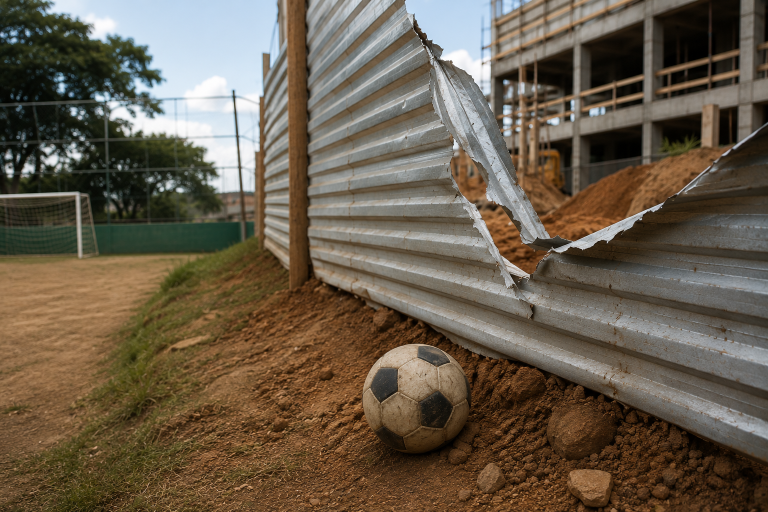 Clube e construtora terão de indenizar menino ferido em obra ao lado de campo de futebol